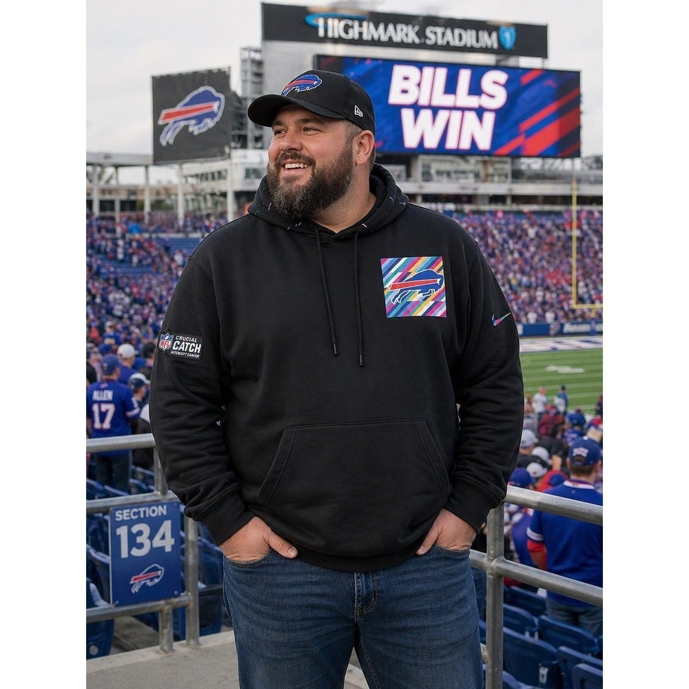 Buffalo Bills Crucial Catch Black Hoodie (XXL)